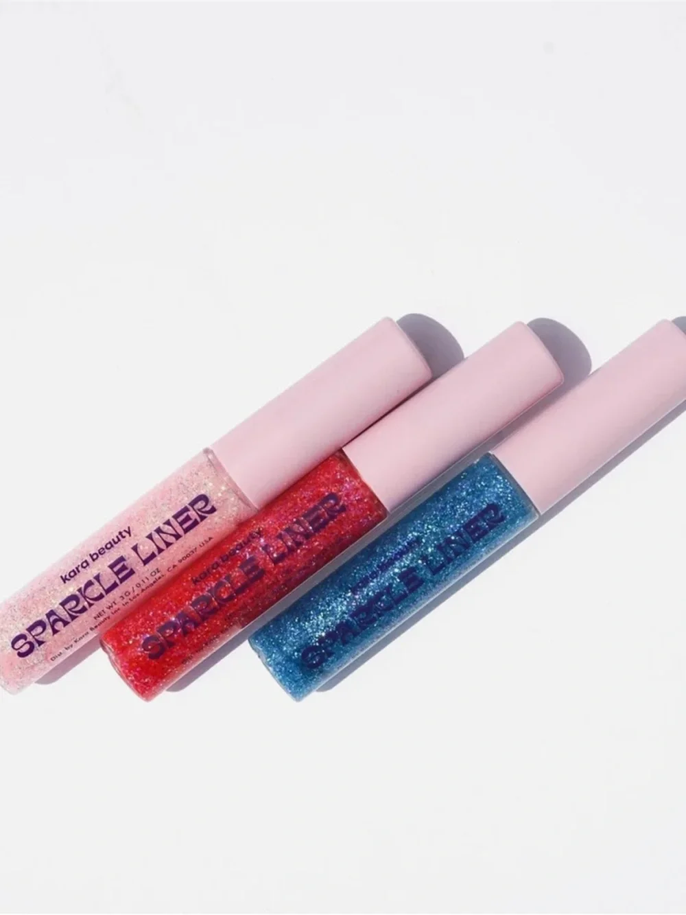 Kara Beauty Sparkle Liner Trio - Pink, Red, Blue Glitter Eyeliners